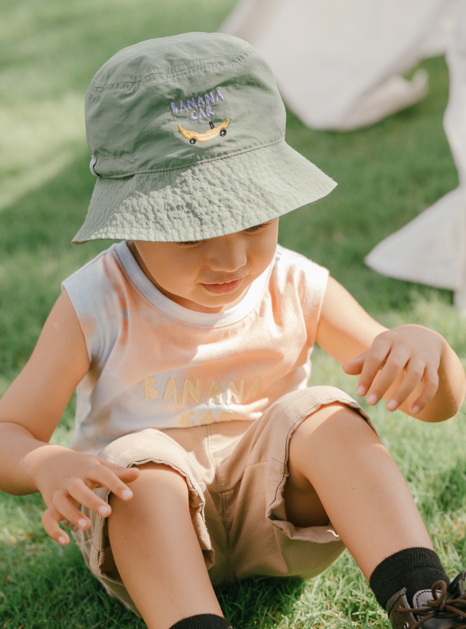 Banana Car Kids Pocket Bucket Hat